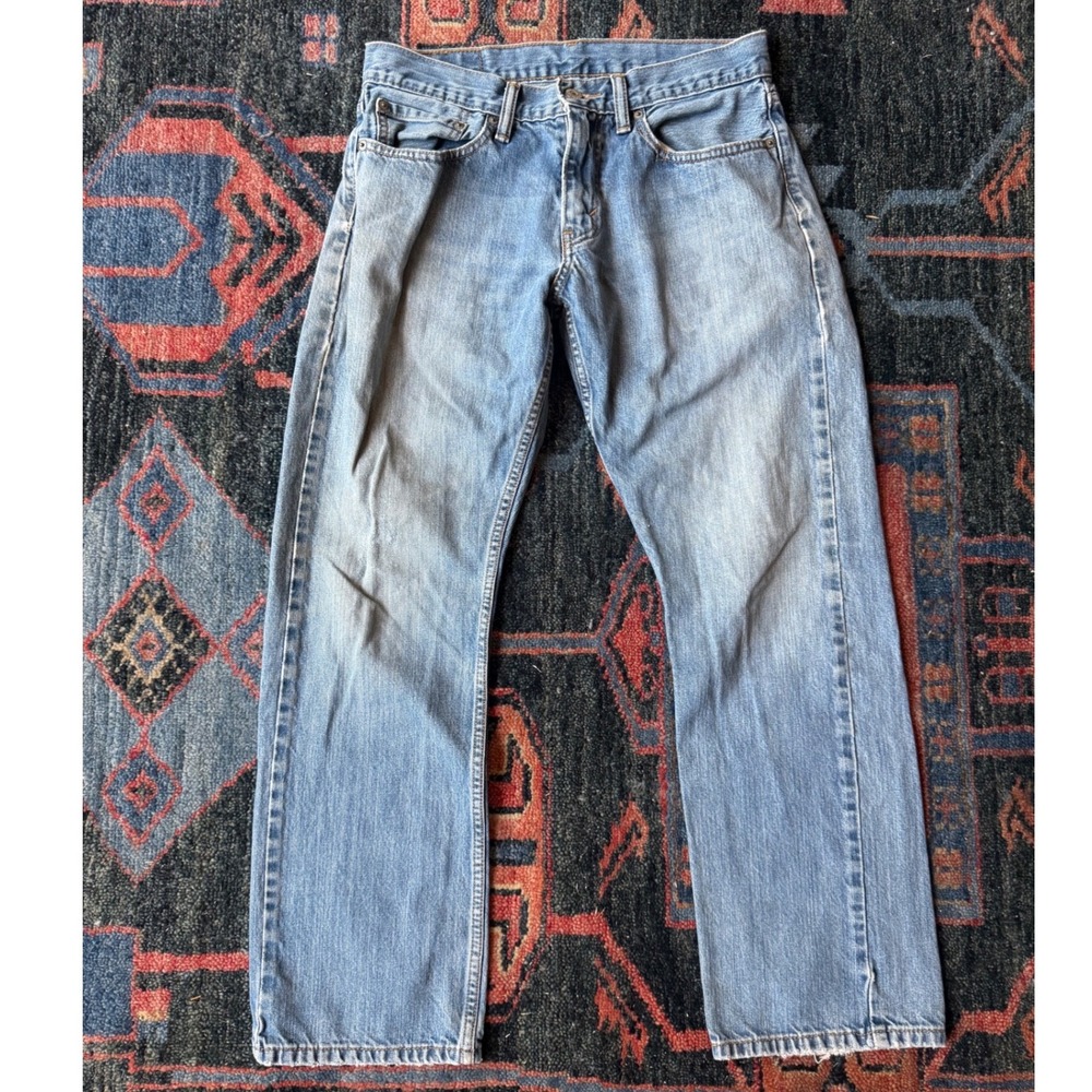 Levis 514 Slim Straight Jeans Mens Size 31x30 Light Wash Blue Denim